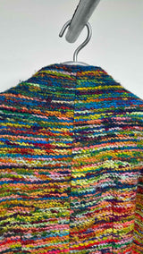 Christian Lacroix Snakeskin-trim Rainbow Tweed Coat