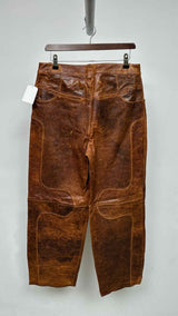 Eckhaus Latta Distressed Leather Wide Pants
