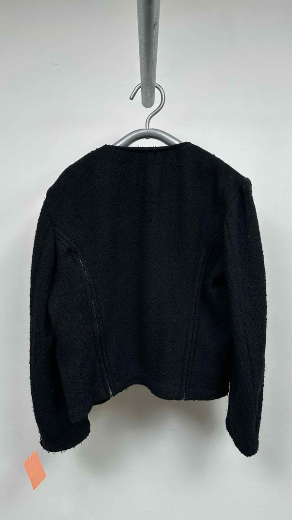 Comme Des Garcons Zip-detailed Wool Collarless Zip-up Jacket