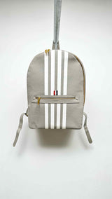 Thom Browne White Contrast Leather Backpack