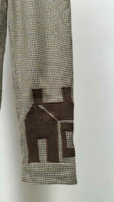 Bode Appliqued Houndstooth Wool Pants