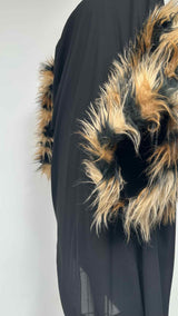 Junya Watanabe Fuzzy-sleeve Faux-fur Dress