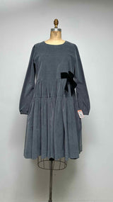 Molly Goddard L/S Corduroy Pleated Bow Dress