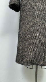 Margiela Double-breast Fuzzy Weave Long Over Coat