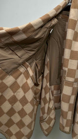 Comme Des Garcons Checker Cut-out Reconstructed Over Coat