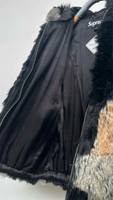 Supreme Patchwork Windstopper Hooded Faux-Fur Jacket