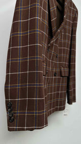 Bode Dunham Plaid Double-breasted Blazer Jacket