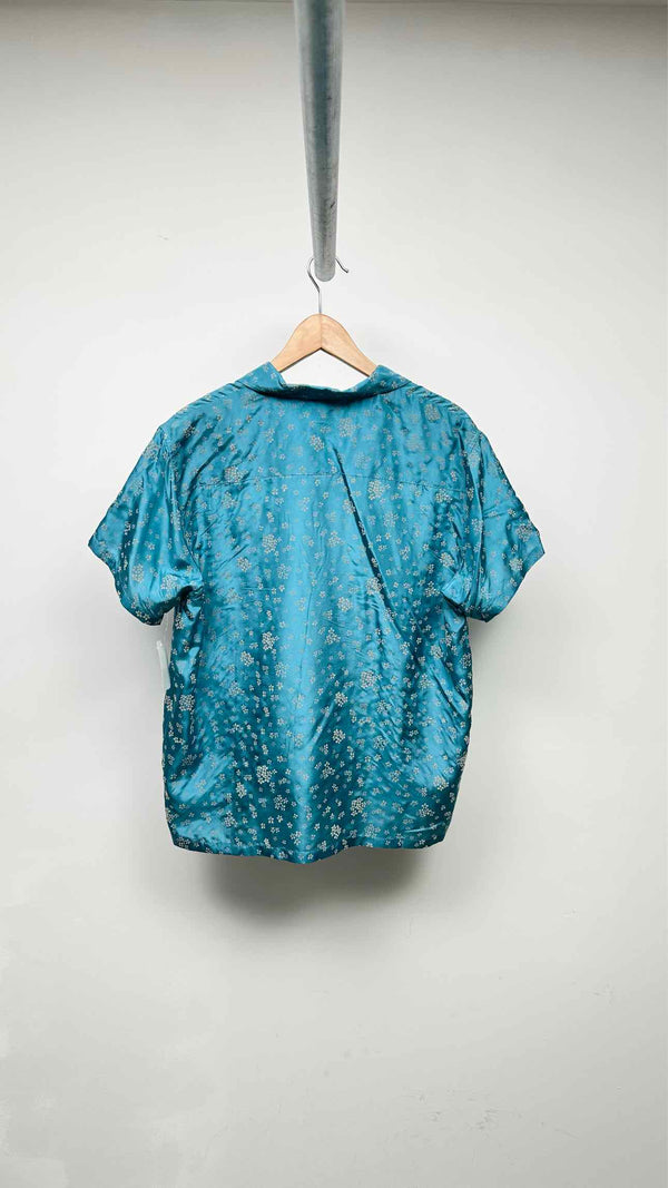 Bode S/S Floral Flocked Shirt