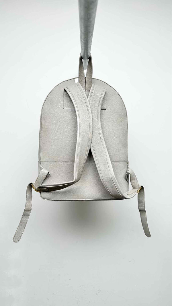 Thom Browne White Contrast Leather Backpack