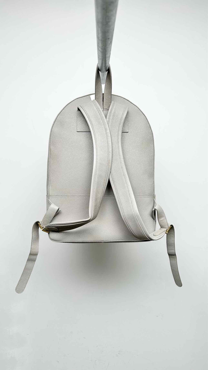 Thom Browne White Contrast Leather Backpack
