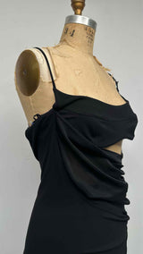 MUGLER Asymmetrical Cut-out Tulle Dress
