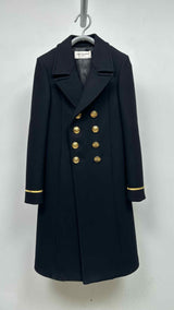 Saint Laurent Metal-button Double-breasted Military Chester Coat