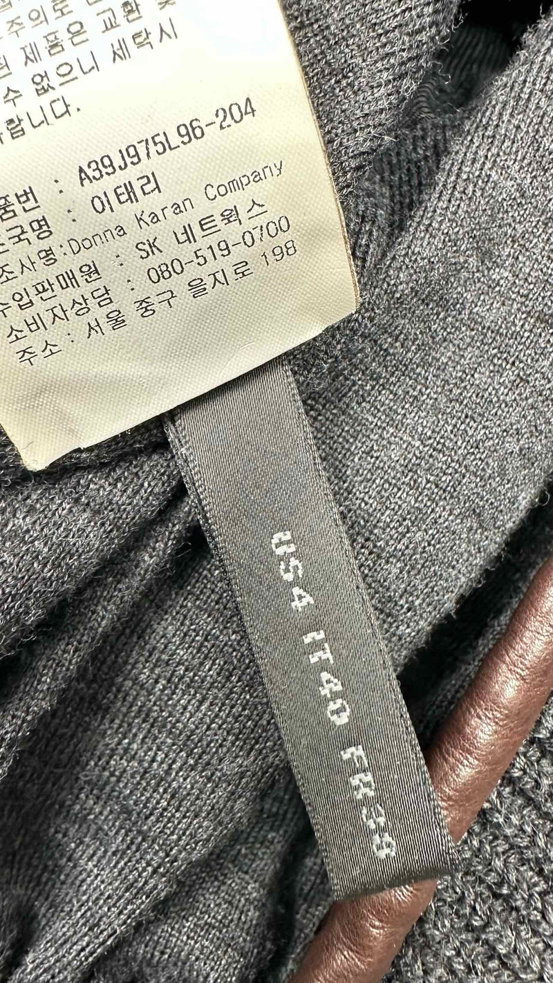 Donna Karan Knit-hybrid Shawl-collar Leather Jacket