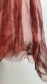 Peng Tai Sheer Gathered Embroidered Dress