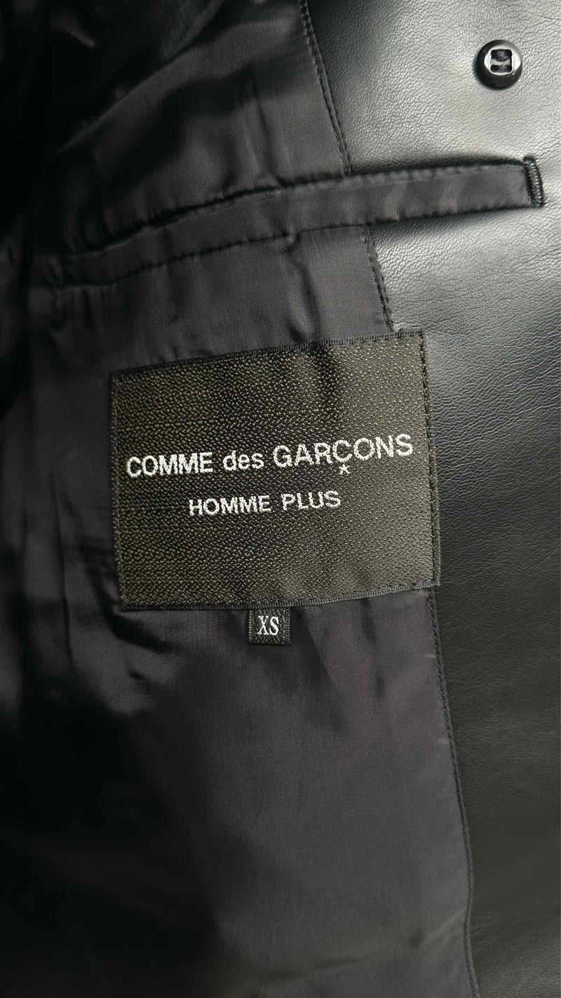 Comme Des Garcons Homme Plus Faux-leather Pea Coat
