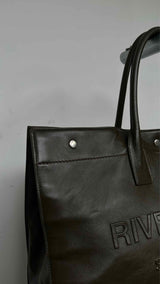 Saint Laurent Rive Gauche Embossed-logo Leather Tote Bag
