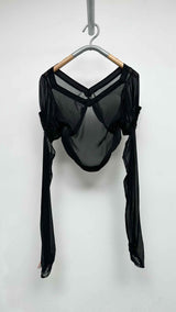 Acne Studios L/S Cut-out Sleeve Sheer Silk Blouse