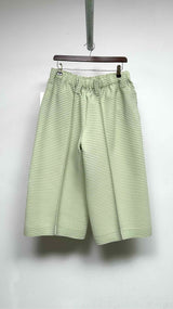 Homme Plisse Center-seam Cropped Pleated Wide Pants