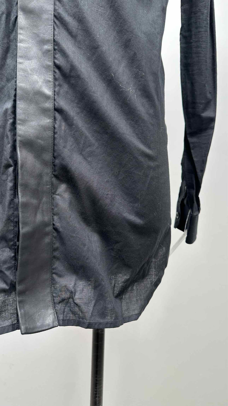 Rick Owens Collar-leather Long Shirt