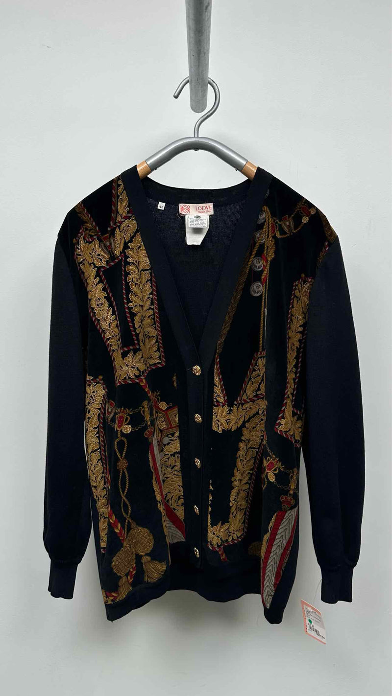 LOEWE Baroque-pattened Velvet-hybrid Cardigan