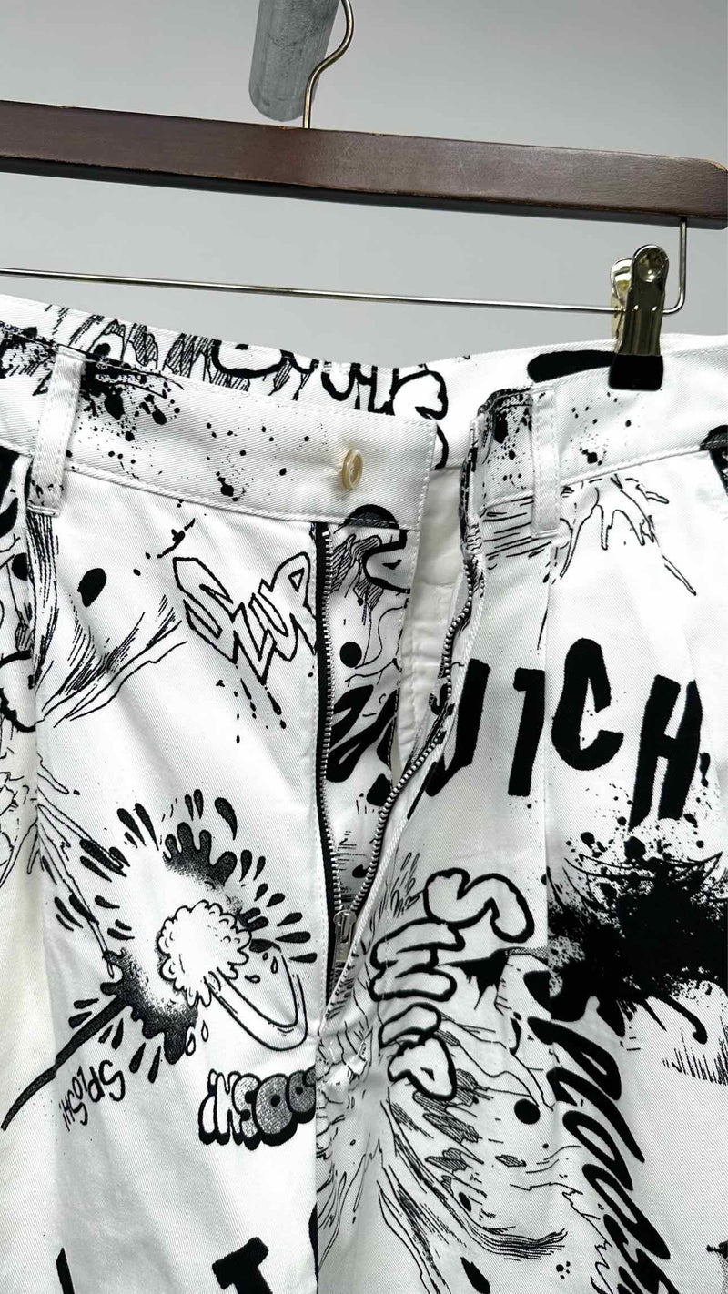 Comme Des Garçons Shirt Printed Wide Shorts