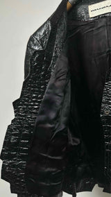 MUGLER Patent-embossed Leather Jacket