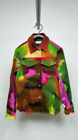 Dries Van Noten Multi-color Gradient Denim Jacket