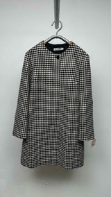 Jil Sander Collarless Houdstooth Coat
