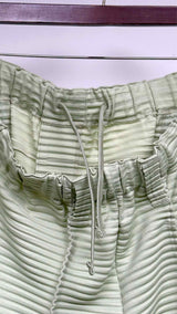 Homme Plisse Center-seam Cropped Pleated Wide Pants