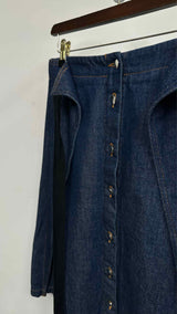 MM6 Button-Up Wrap Denim Skirt