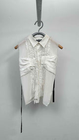 Undercover N/S Raw-Edge Ruffle Buttoned Top
