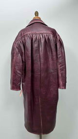 Miu Miu Oversized Distressed Leather Coat