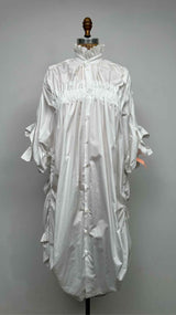 Noir Kei Ninomiya Puff-sleeve Ruched Shirt Maxi Dress
