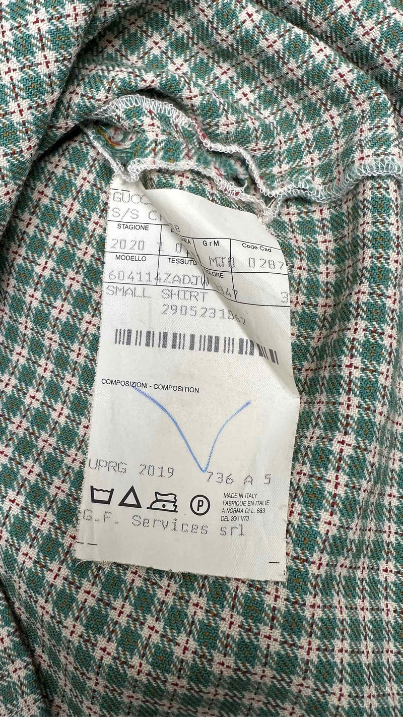 Gucci X Disney S/S Appliqued Check Wool Shirt
