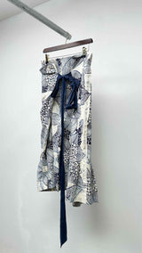 Tao Comme Des Garçons Drop-crotch Floral Pleated Wide Shorts