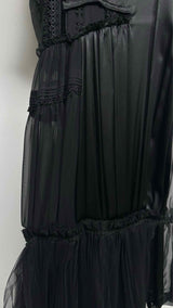 Comme Des Garcons Detailed Silk Maxi Dress