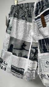 Kapital Combed Burberry Pueblo Newspaper-printed Easy Shorts