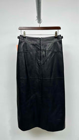 Gabriela Hearst Pleated Leather Long Skirt