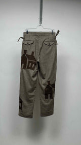 Bode Appliqued Houndstooth Wool Pants