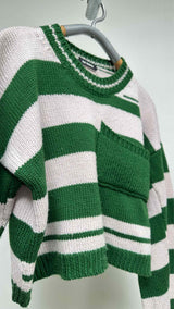 Raf Simons Cropped Border Disturb Sweater