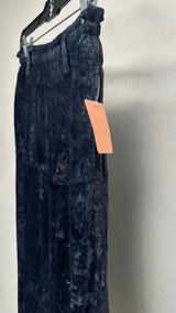 Issey Miyake Velvet Asymmetrical-button Long Easy Skirt