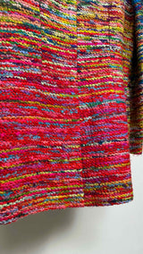 Christian Lacroix Snakeskin-trim Rainbow Tweed Coat