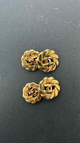 Chanel CC Logo Round Chain Cufflinks