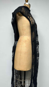 Rick Owens Loose-knit Hooded Long Cover Vest