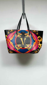 Versace Heritage Print Leather Tote Bag