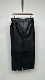 Balenciaga Back-slit Leather Maxi Skirt