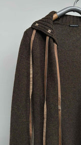 Ann Demeulemeester Suede-bow-closer Cardigan