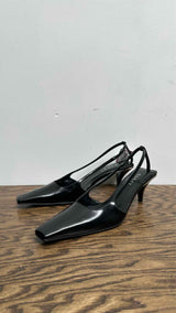 Gucci Square-toe Slingback Heel Pumps