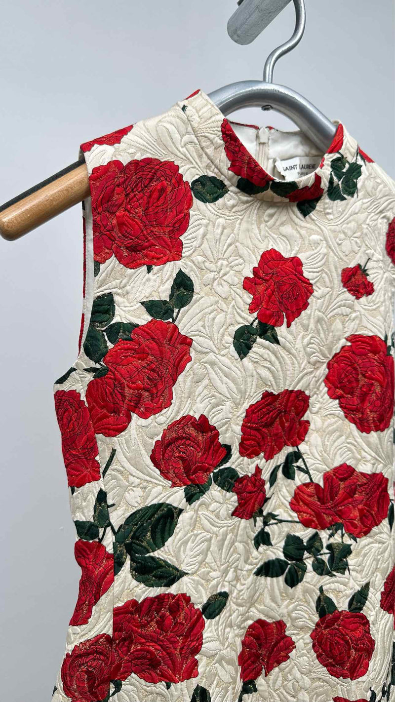 Saint Laurent Jacquard Rose N/S Dress