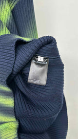 Balenciaga V-Neck Spray-Paint Print Long Sweater